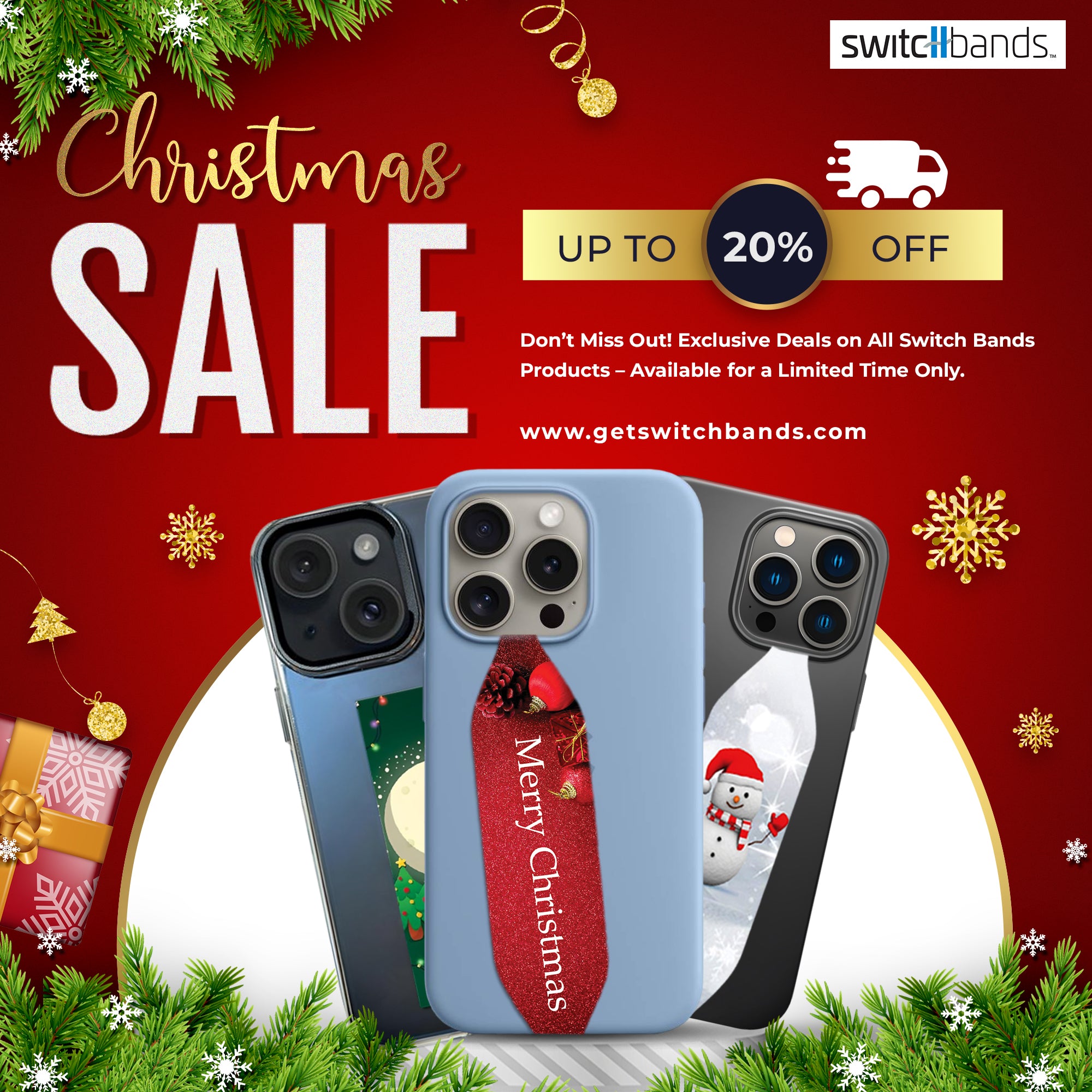 Christmas phone grip straps