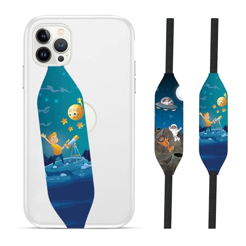 Universal Phone Grip Strap - Enamel Fly Me To The Moon