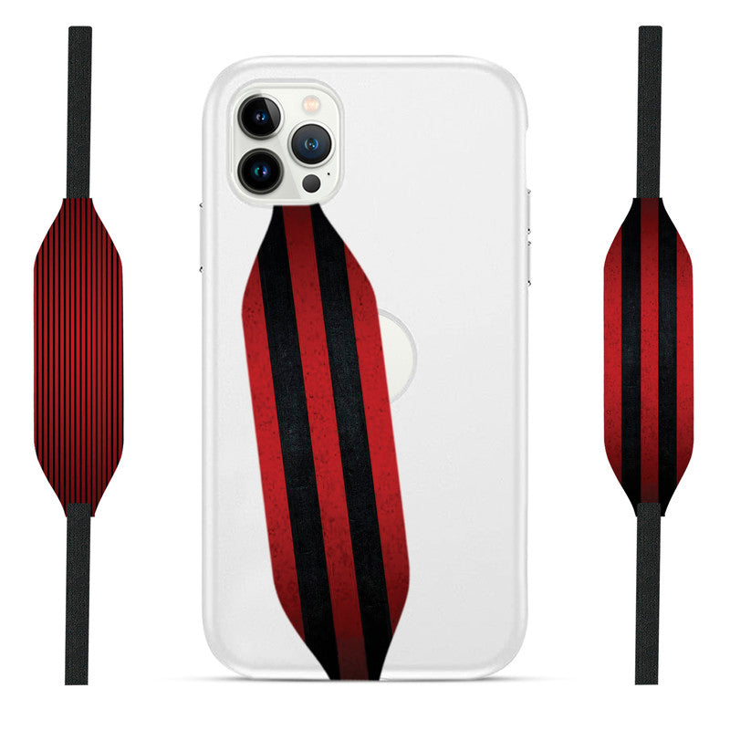 Red And Black Awning Stripes Canvas Loop For Phone - Switch Bands