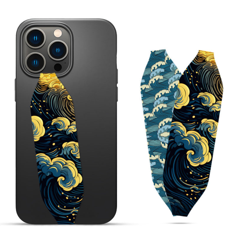 ai generated waves pattern Phone Case With Strap - Switch Bands