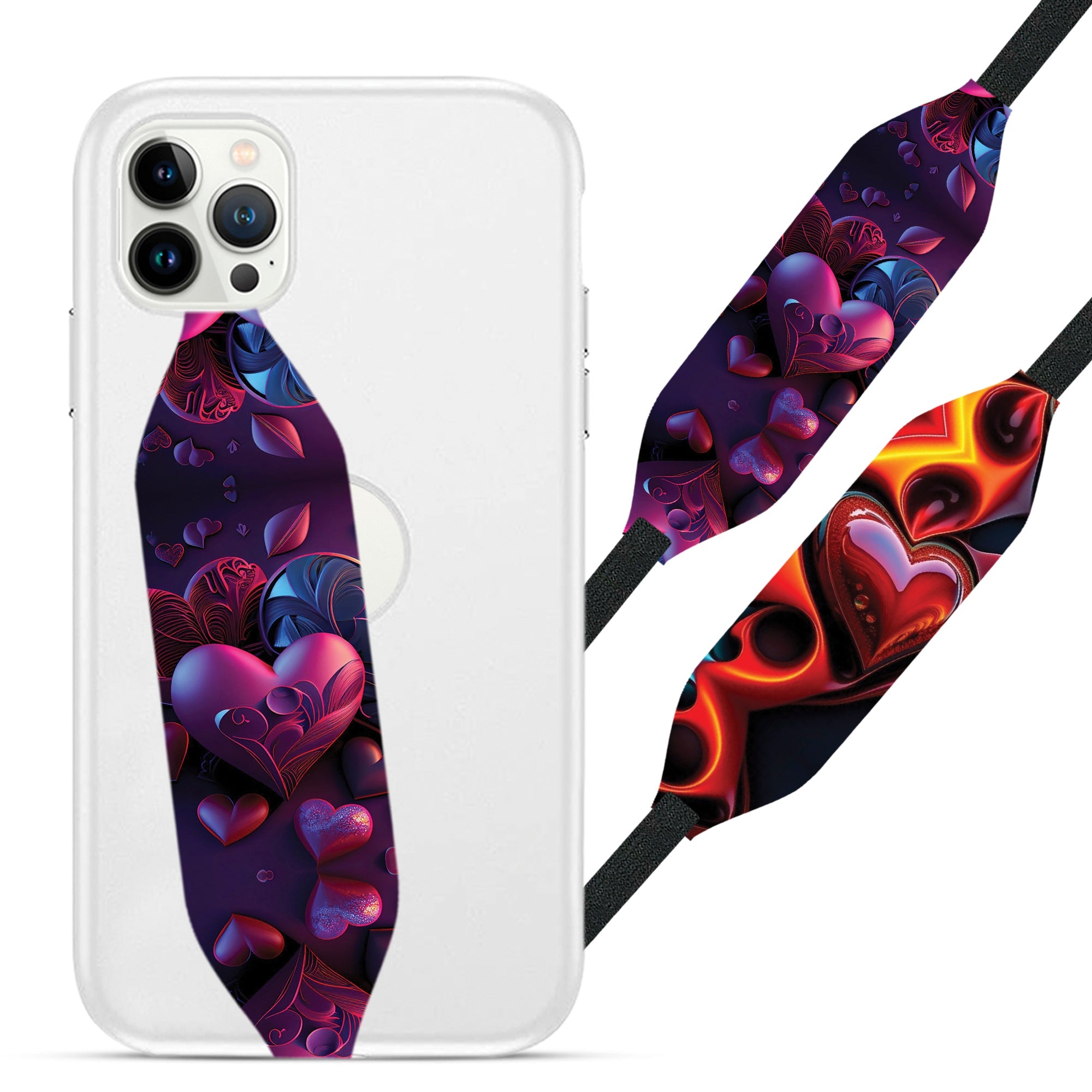 Universal Phone Grip Strap - Colorful Heart