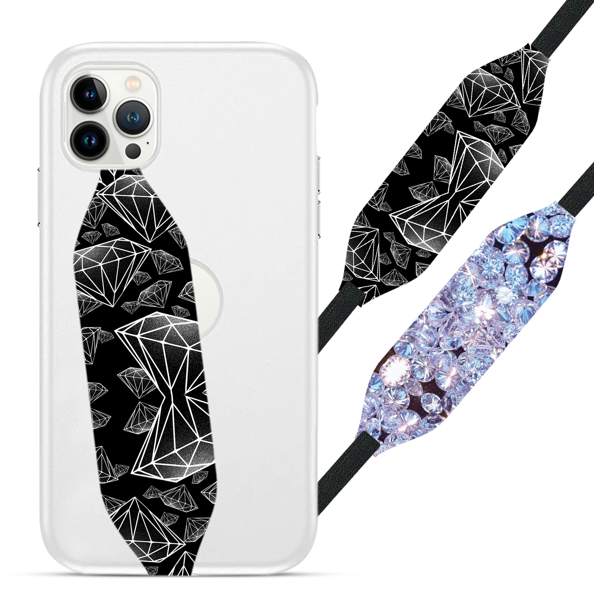 Universal Phone Grip Strap - Diamond Pattern