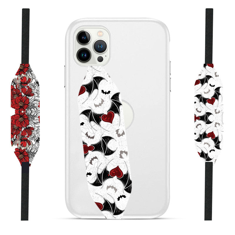 Halloween heart with black bat wings Phone Loop - Switch Bands