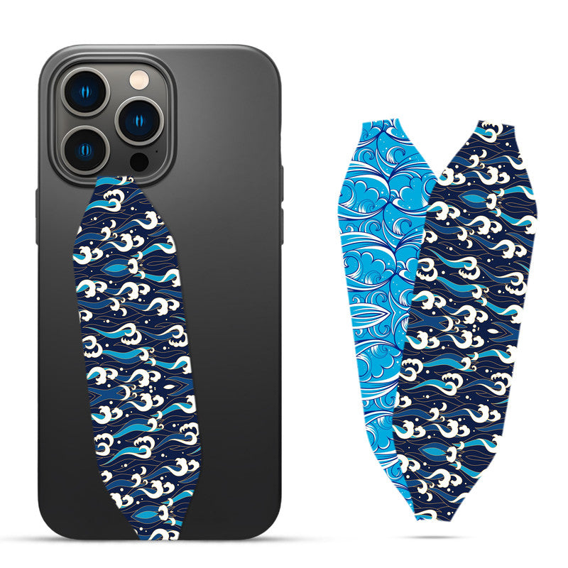 Hand drawn japanese wave pattern Phone Case with Strap - Switch Bands 