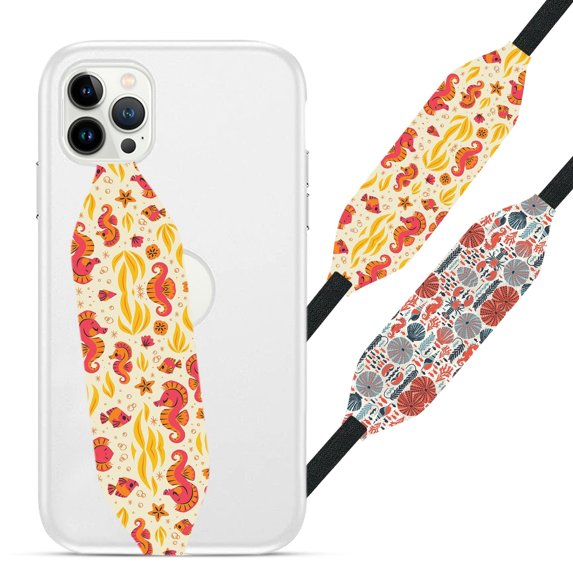 Seahorse and starfish seamless pattern Strap For Phone - Switch Bands 