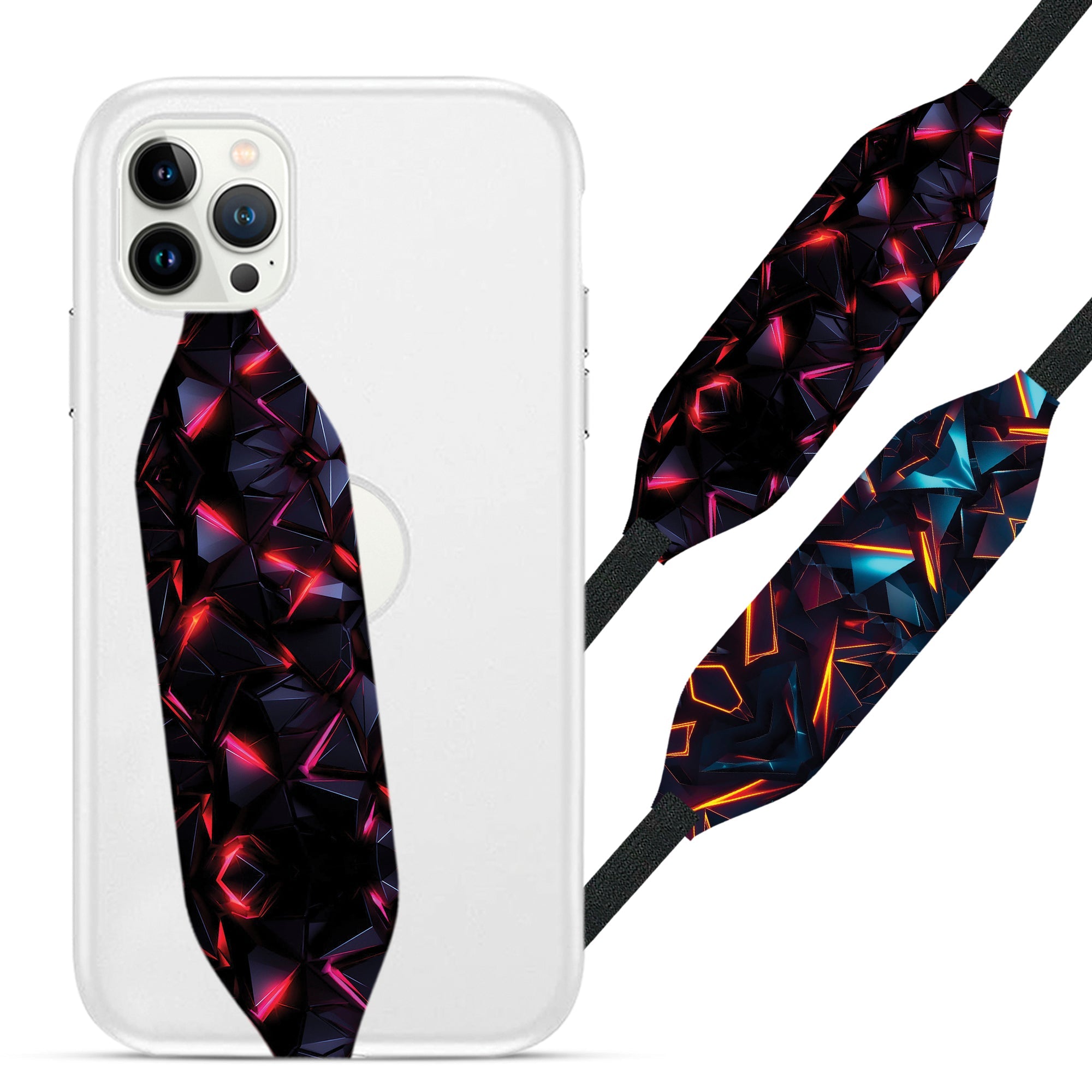 Universal Phone Grip Strap - Neon Cube