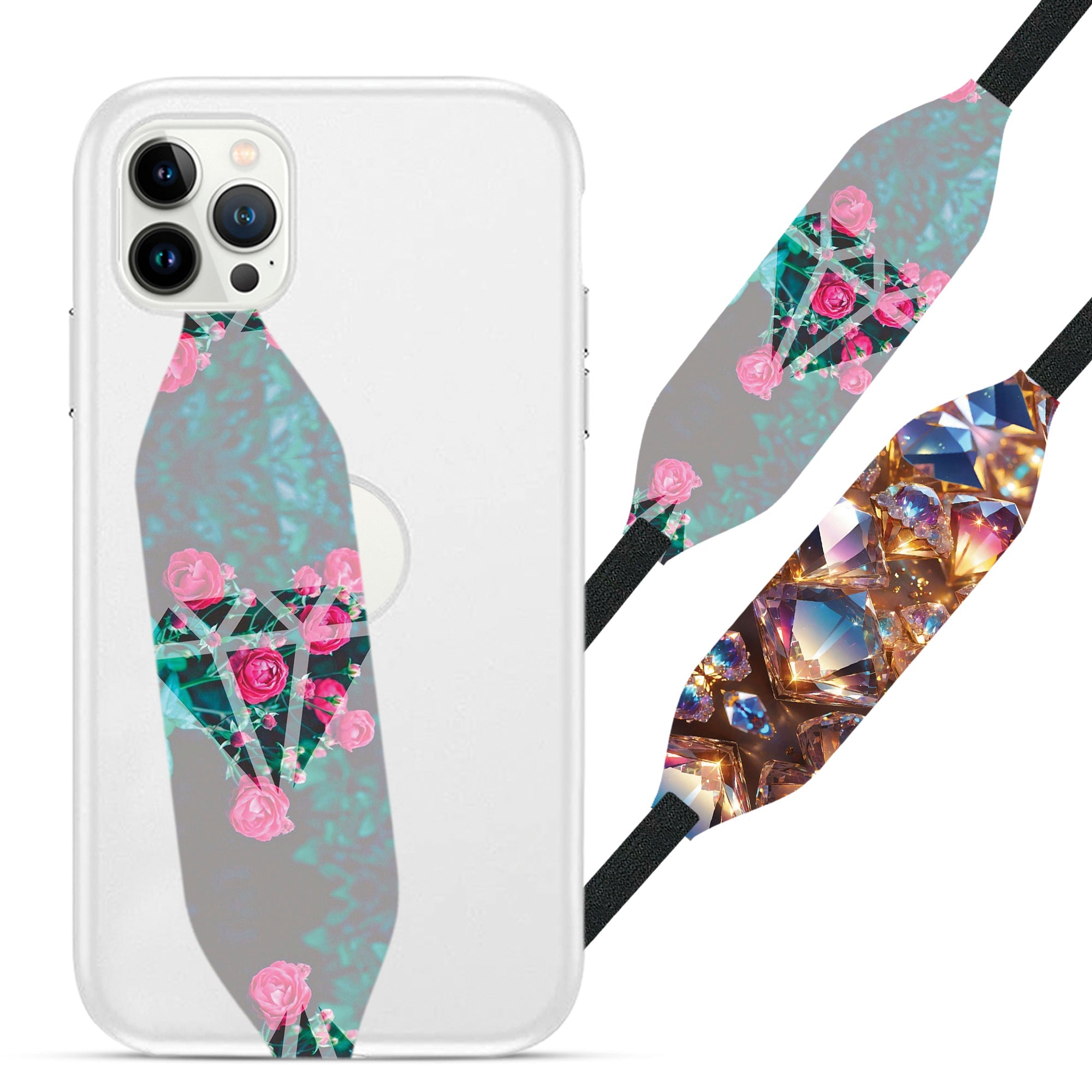 diamond and flower pattern grip for phone - Switch Bands 