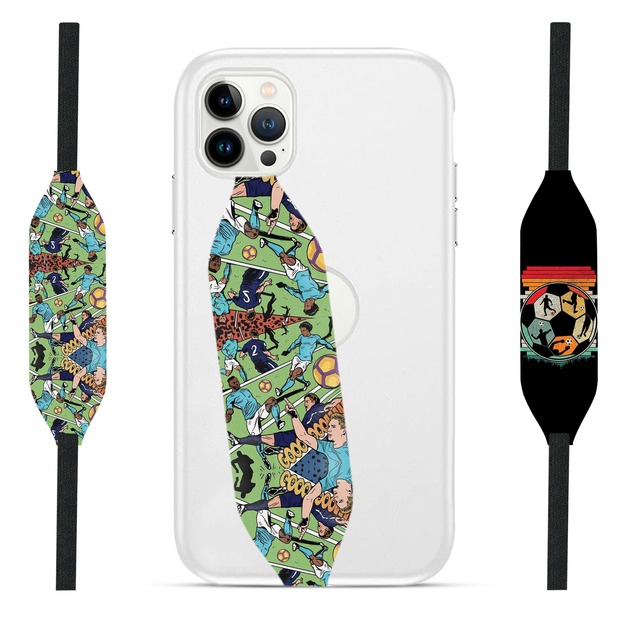 Universal Phone Grip Strap - Soccer Pattern