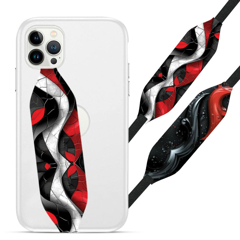 White, Red and Black Splashes Phone loop - Switch Bands