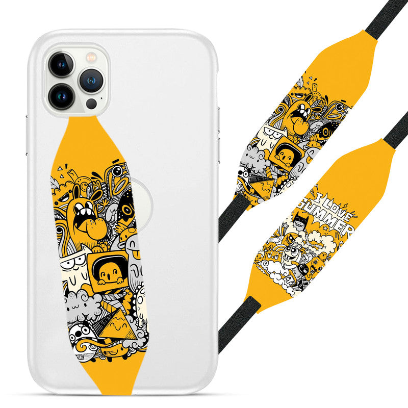 Hand Made Doodle Art Phone Holder Strap - Switch Bands