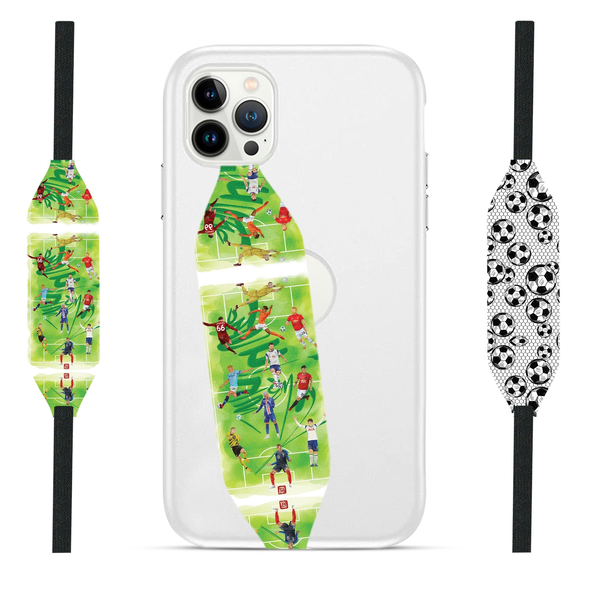 Universal Phone Grip Strap - Soccer Pattern