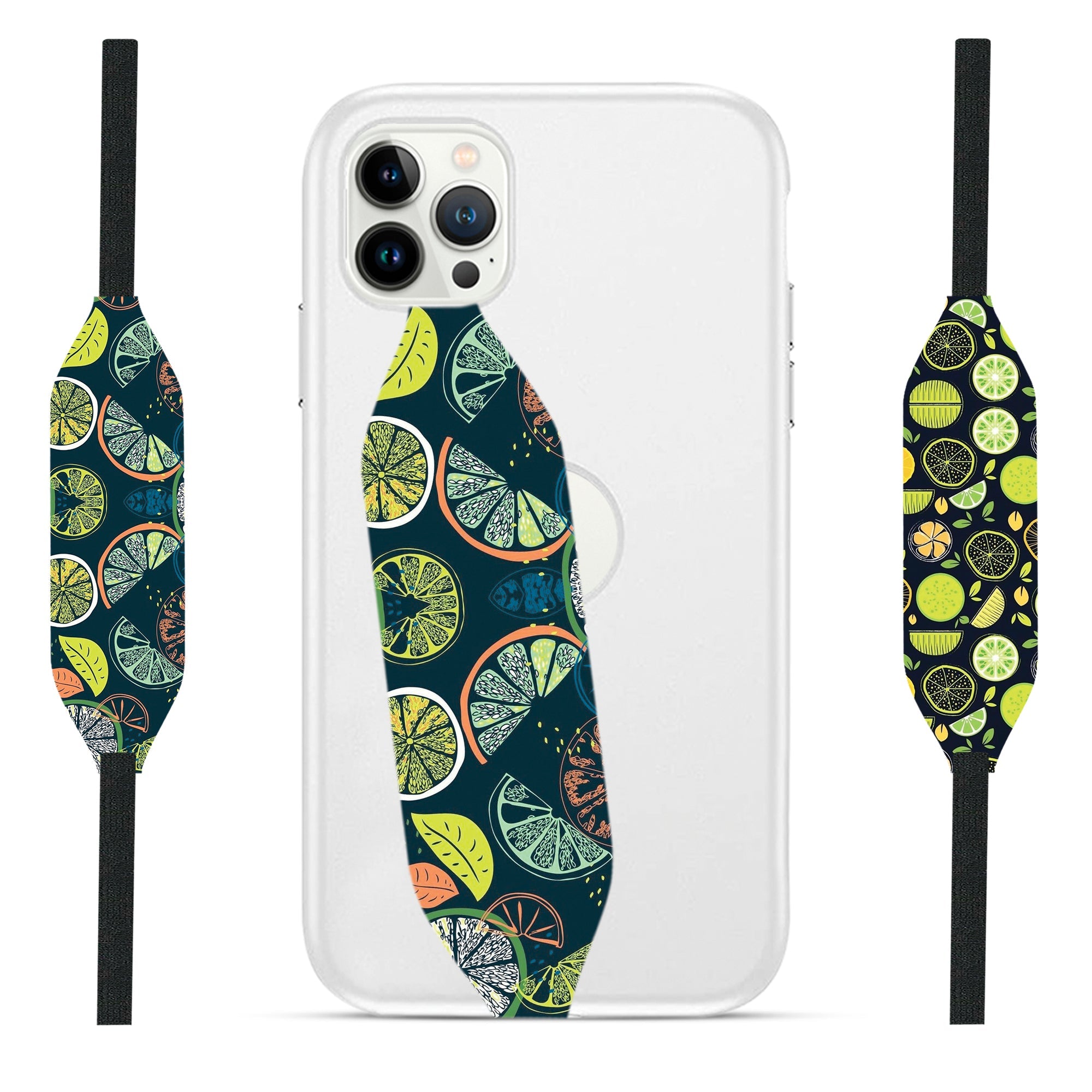 Universal Phone Grip Strap - Aqua Blooms