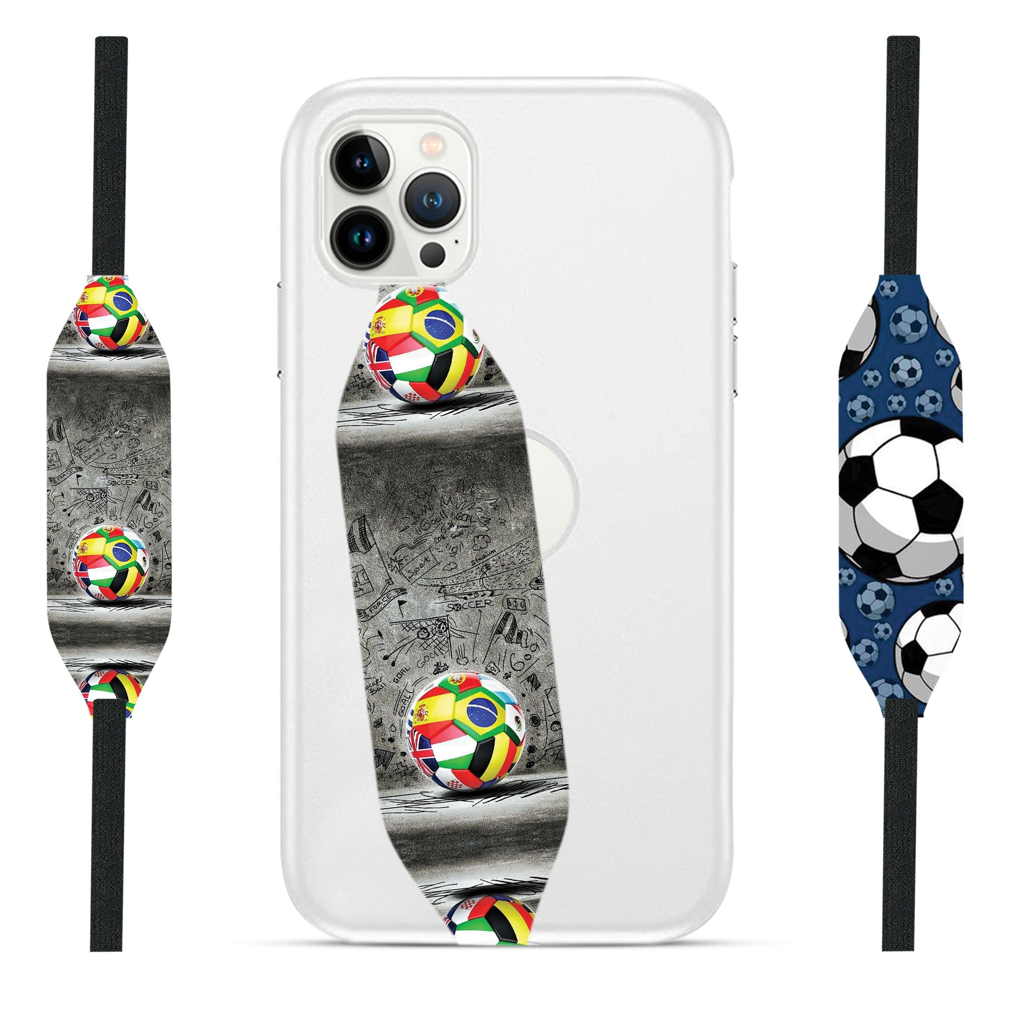 Universal Phone Grip Strap - Soccer Pattern