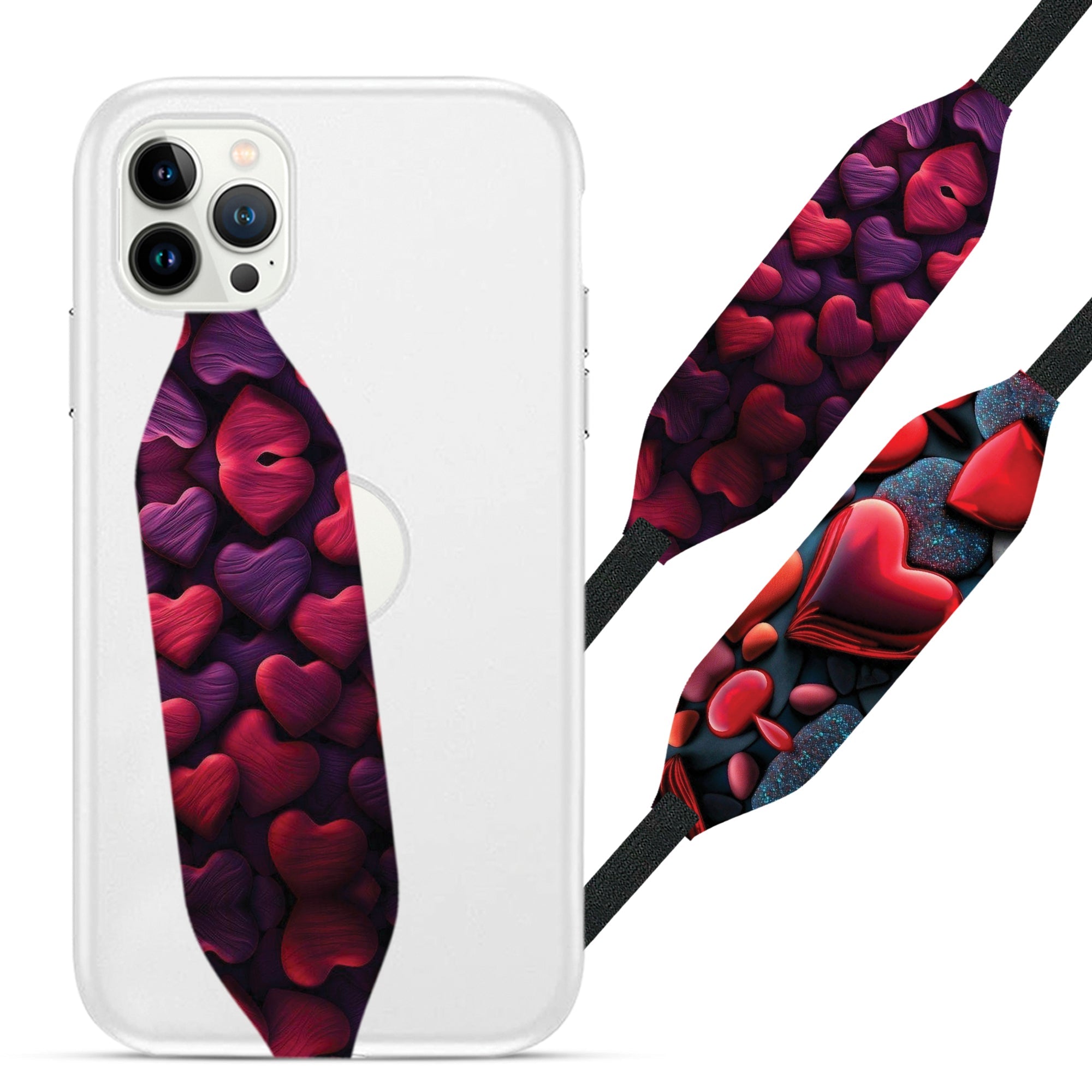 Universal Phone Grip Strap - Colorful Heart