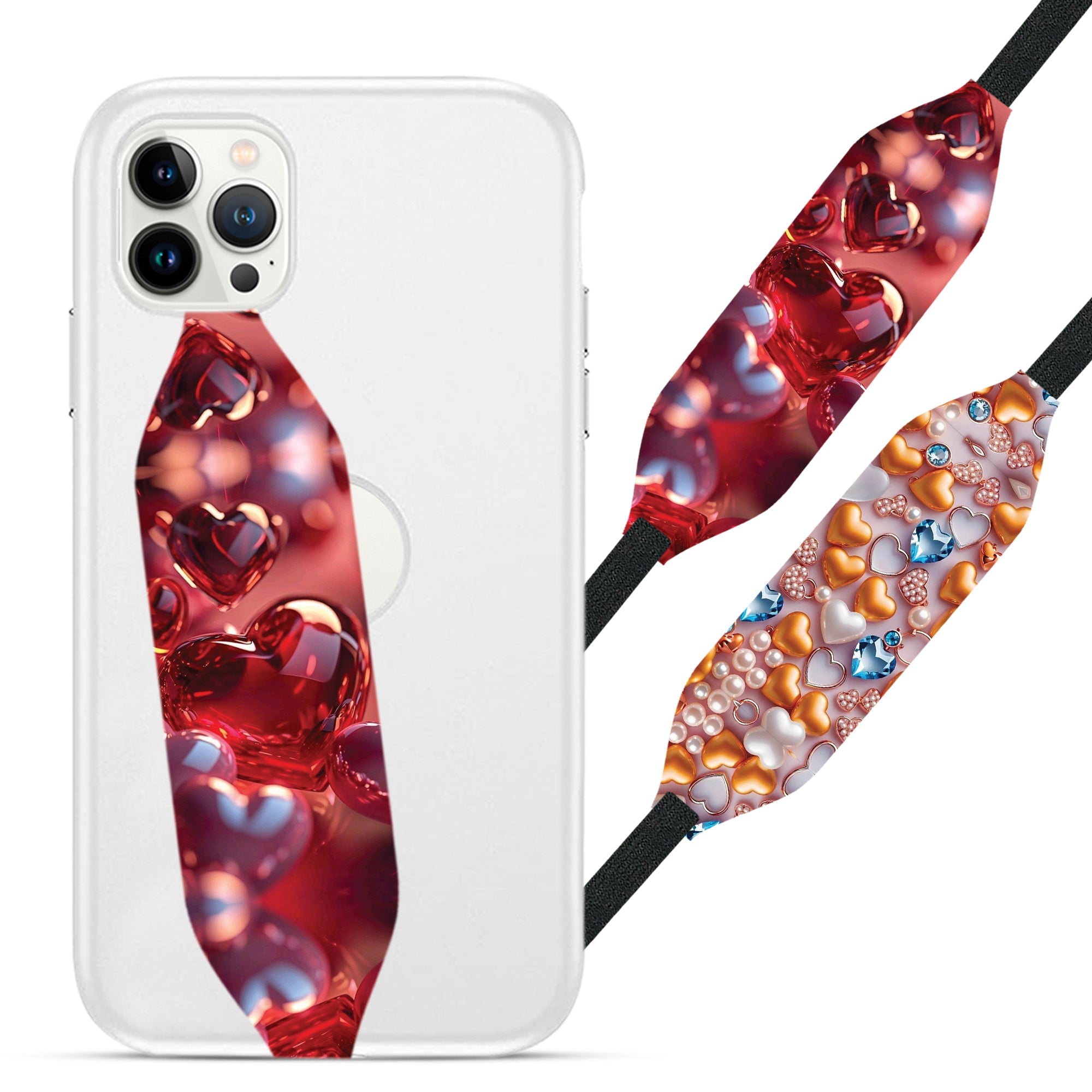 Universal Phone Grip Strap - Colorful Heart