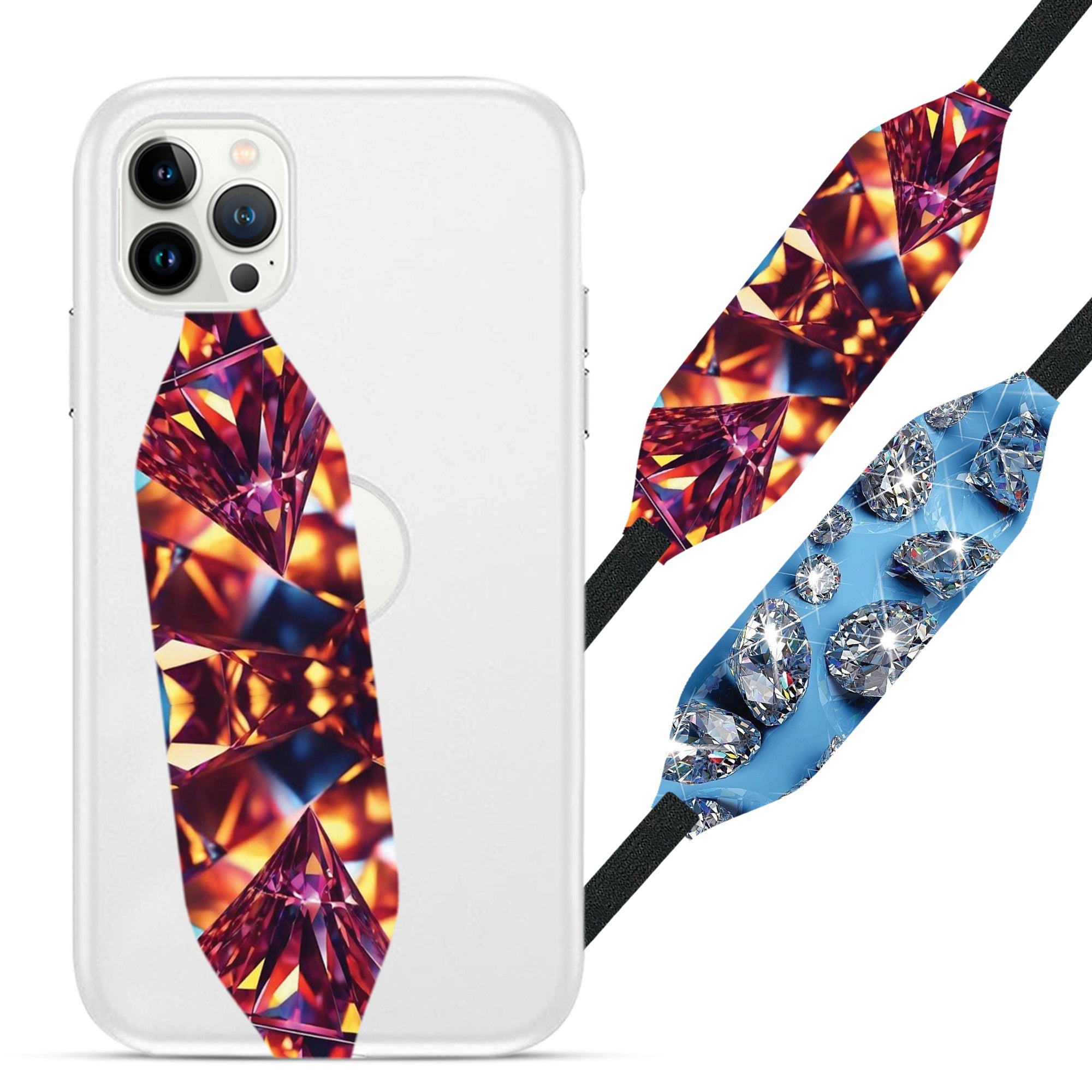 Universal Phone Grip Strap - Diamond Pattern