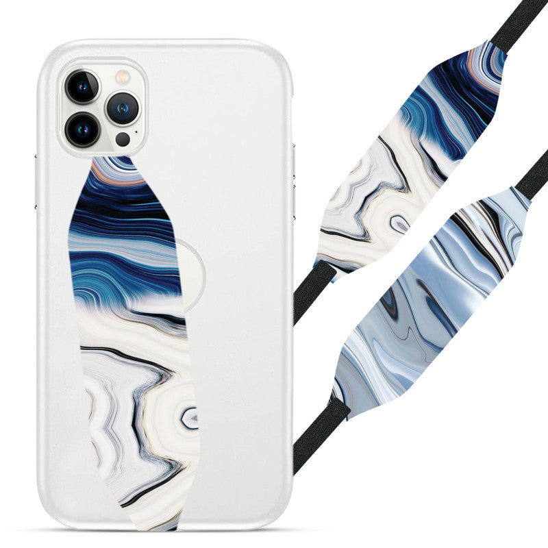 Blue and White Marble Abstract Phone loop - Switch Bands