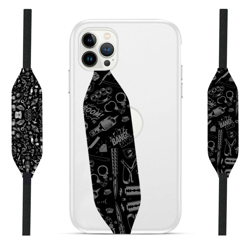 Barber Tools Icons Royalty iPhone case with Strap - Switch Bands