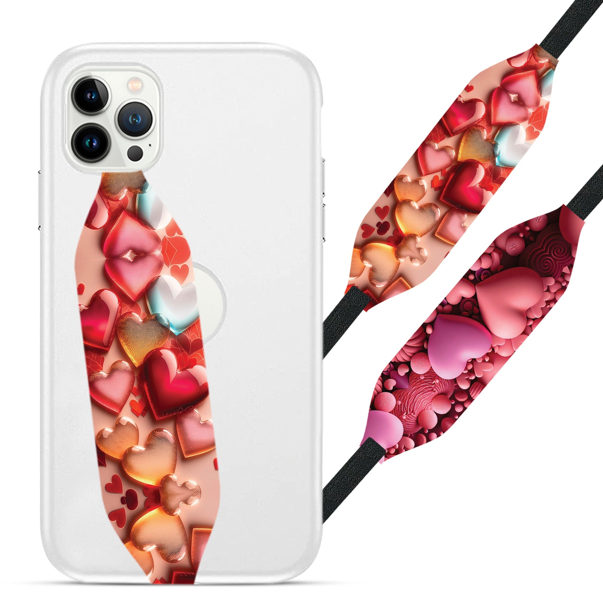 Universal Phone Grip Strap - Colorful Heart