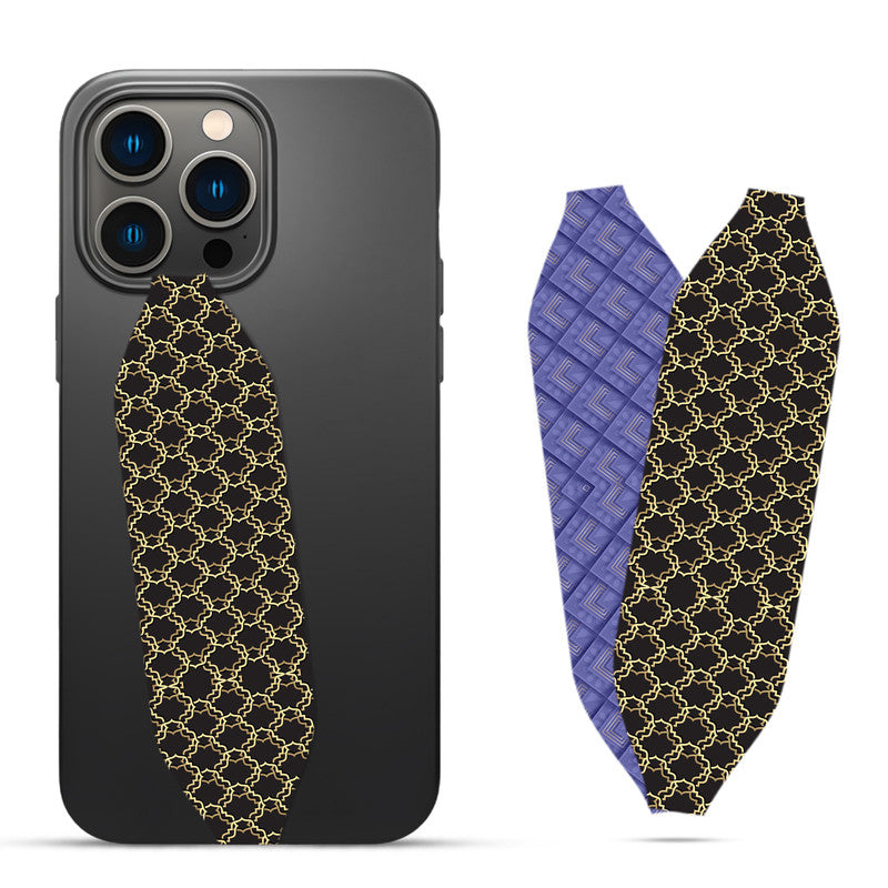 Black And White Geometric Trellis pattern Phone Case With Strap - Switch Bands