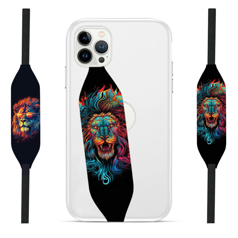 lion colourful art Phone Grip - Switch Bands