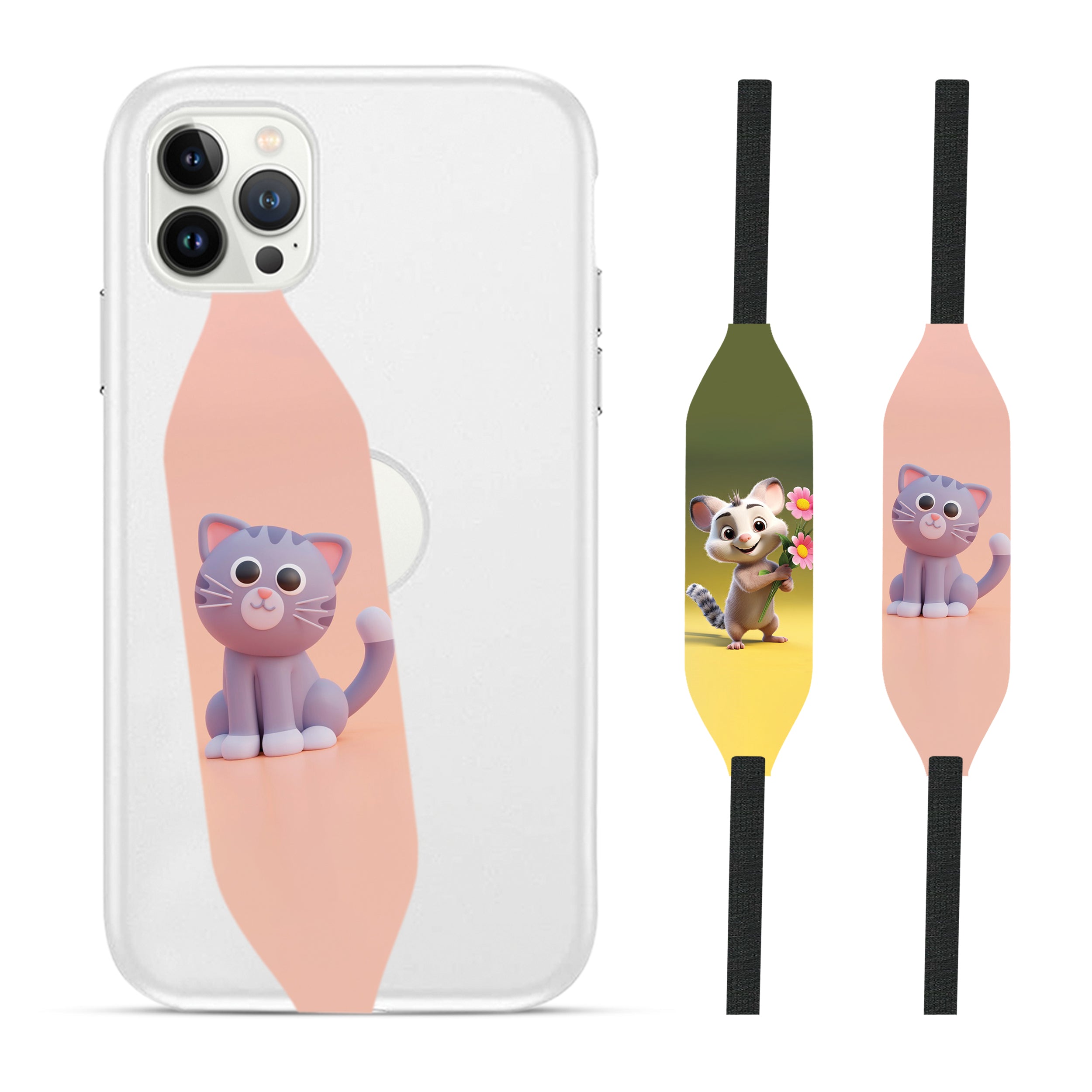 Universal Phone Grip Strap - Animated Animals