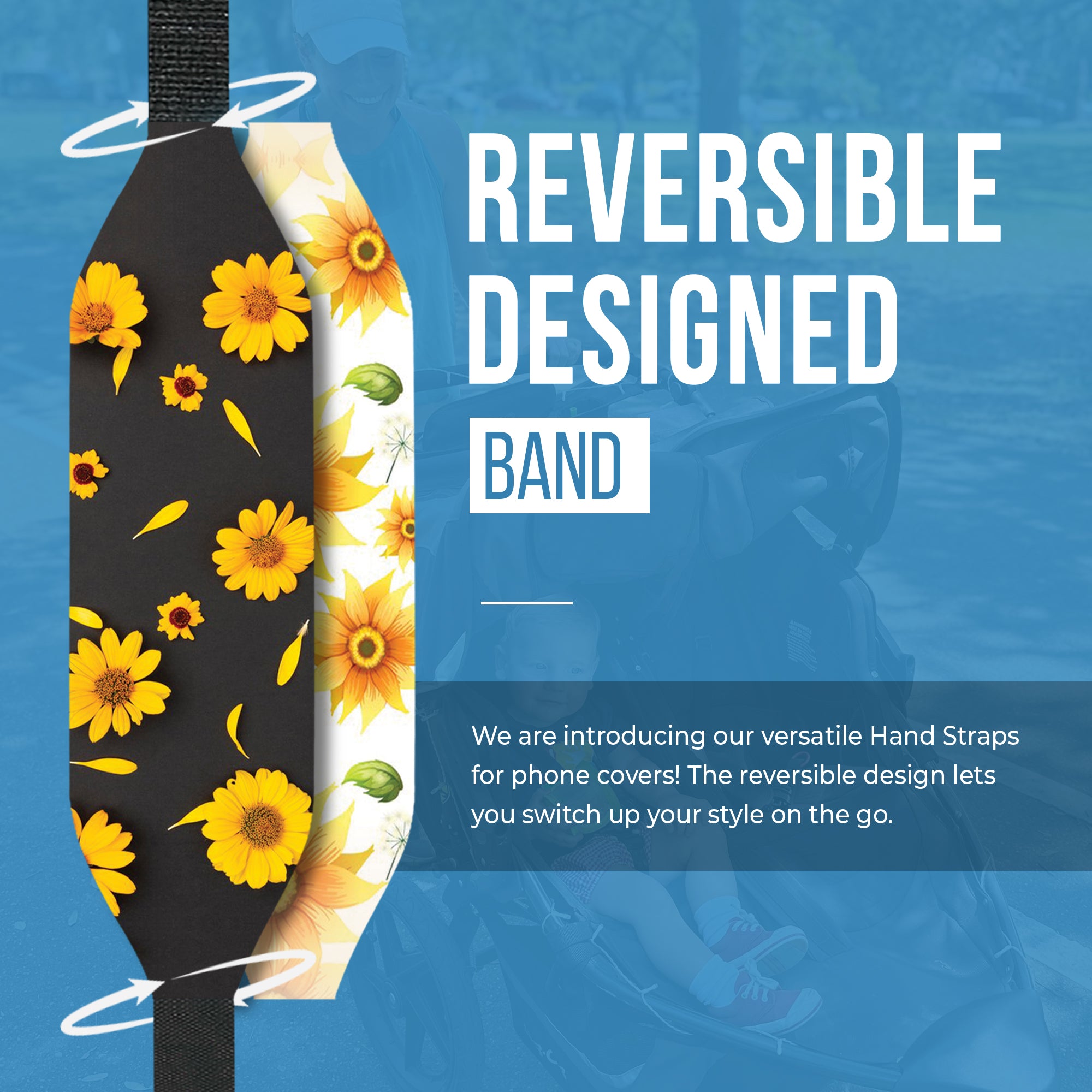 Universal Phone Grip Strap - Sunflower