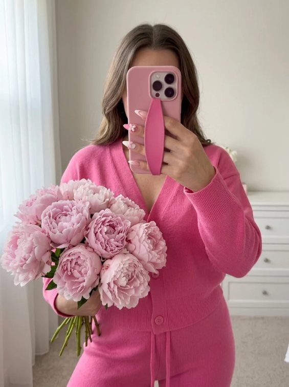 Solid pink strap on a pink case